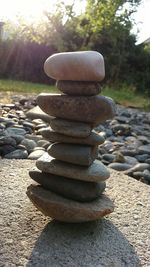 Stack of pebbles on rocks