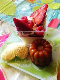 Close-up of dessert in plate