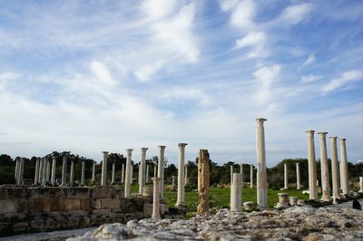 Panoramic view of old ruins against sky