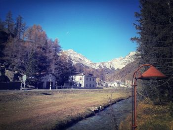 Scenic view of landscape against clear sky