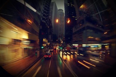 Traffic on road at night