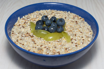 High angle view of breakfast served in bowl