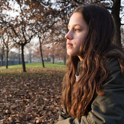 Girl looking away at part