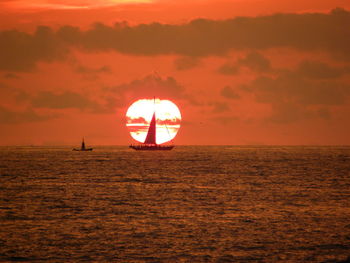 Scenic view of sea at sunset