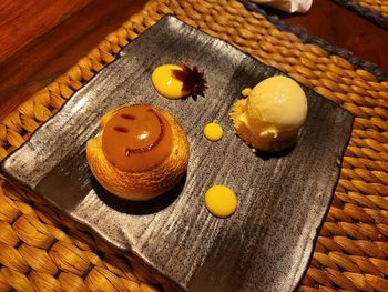 Close-up of food on table