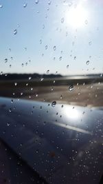 Full frame shot of raindrops on window