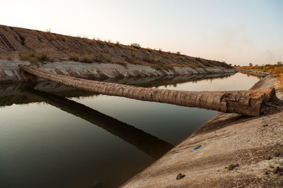 Scenic view of river against clear sky