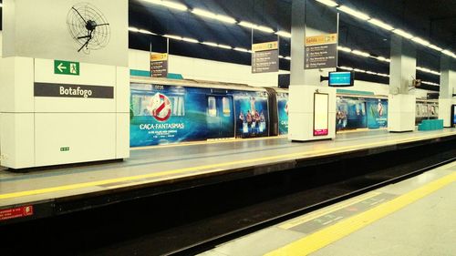 Train at railroad station platform