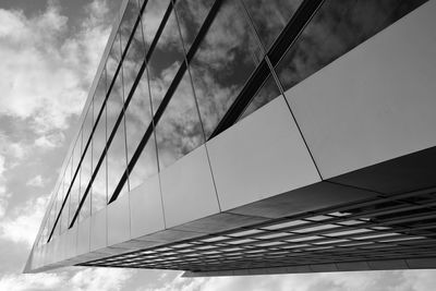 Low angle view of modern building against sky