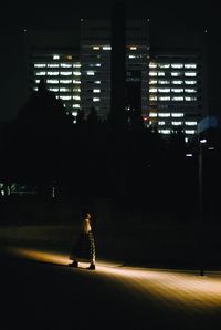 Street light on road at night