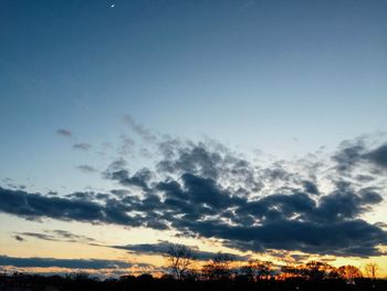 Low angle view of sky at sunset