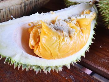 High angle view king of fruit - durian