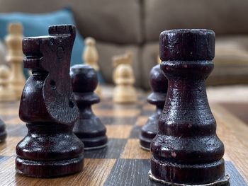 Close-up of chess pieces