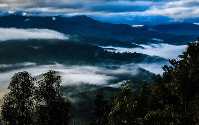 Scenic view of mountains against sky