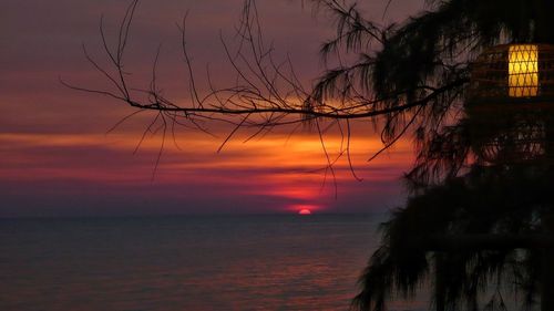 Scenic view of sea at sunset