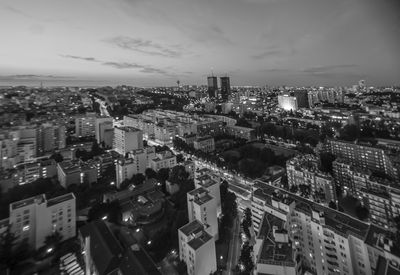 Cityscape with buildings in background