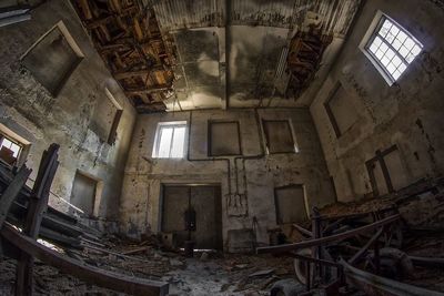 Low angle view of abandoned building