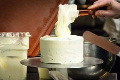 Close-up of man preparing food