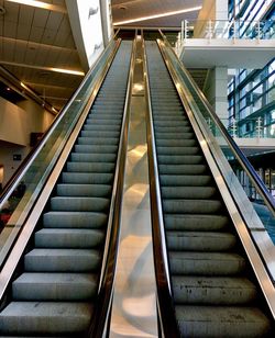 Low angle view of escalator at subway station