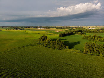 Drone shot of illinois countryside 