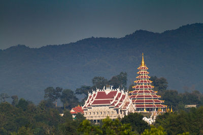 View of temple against sky at night