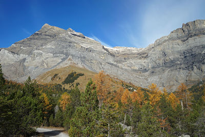 Low angle view of mountain against sky