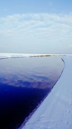 Scenic view of sea against sky during winter