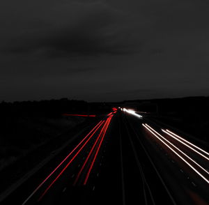 Light trails on highway at night