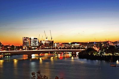 Bridge over river at night