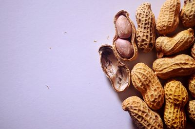 High angle view of dried fruits on table