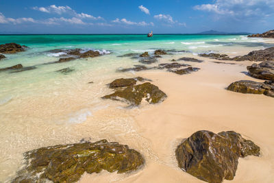 Scenic view of beach against sky