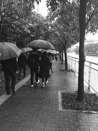 People walking on footpath