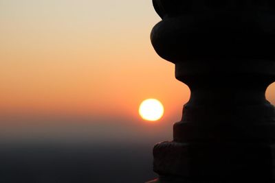 Close-up of silhouette tree against sky during sunset