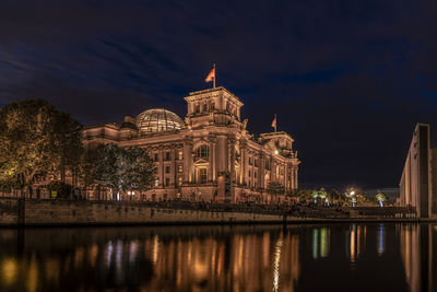 Illuminated city at night