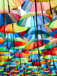 Full frame shot of colorful umbrellas