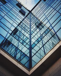 Low angle view of modern building against sky