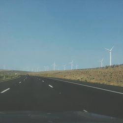 Wind turbines on landscape