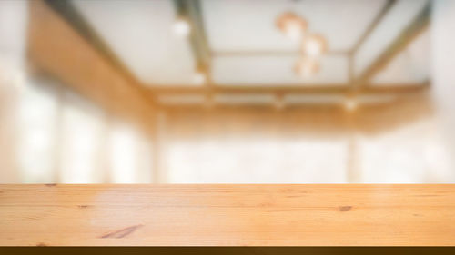 Close-up of wooden table