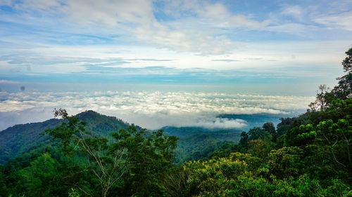 Scenic view of mountains against sky