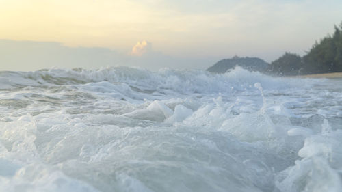 Waves rushing towards shore