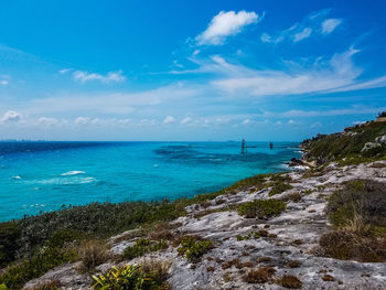 Scenic view of ocean against sky