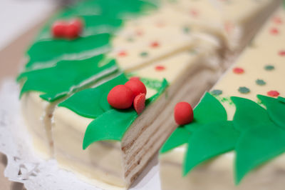 Close-up of multi colored cake