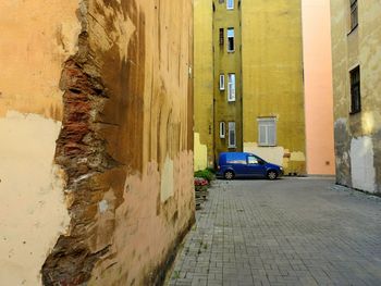 Houses amidst residential buildings