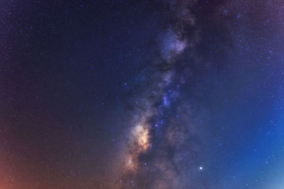 Milky way galaxy with stars and space dust in the universe, long speed exposure.