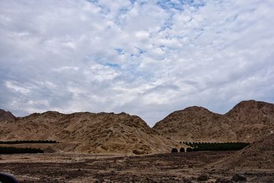 Scenic view of arid landscape against sky