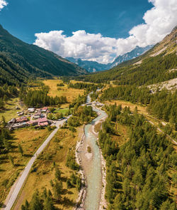 Aerial view of landscape against sky