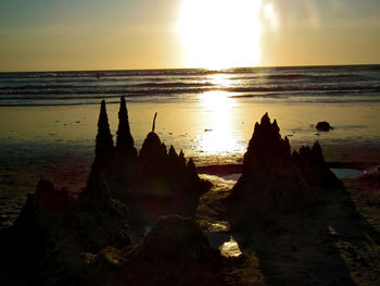 Panoramic view of sea against sky during sunset