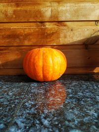 High angle view of pumpkins on table