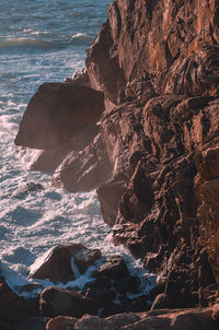 Rock formation in sea