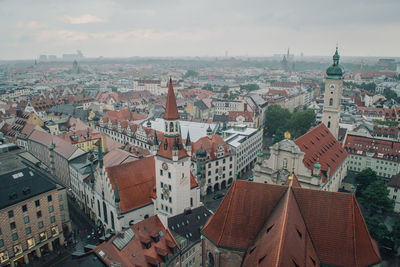 High angle shot of cityscape